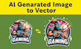 convert ai generated logo, sketch, image to vector