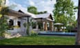 reshape 3d backyard,landscape design,frontyard,pool deck,garden,render in revit