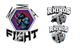 design mascot hooligan rhinoceros logo