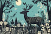 illustrate botanical and animal linocut illustration