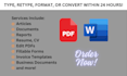 professionally format, retype, and convert ms word documents