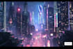do cyberpunk scifi futuristic city