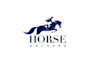 design clean and simple competitive horse jumper logo