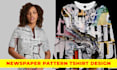 create custom newspaper pattern tshirt design