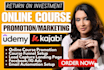 do online course promotion kajabi course marketing teachable sales SEO expert