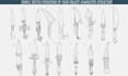 design 6 concept art sketch ideas for your character, prop or object