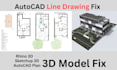 fix 3d model in rhino or sketchup, renovate or redesign house plan, 3d, 2d cad