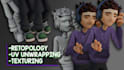 create game ready 3d retopology, uv unwrapping and texturing