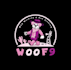 design colorful animated dog walking logo