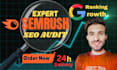 provide a semrush audit with a detailed report using ai