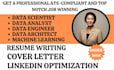 write data science ,data analyst ,data engineer, machine learning  resume