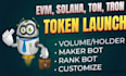 create web3 dapp, pump fun, trading bots, dex on solana, sui, ton, evm chains