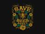 design save bees honey logo