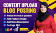 upload content and blog posts as your wordpress virtual assistant