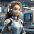 design humanoid robot character, virtual assistant, chatbot, character animate