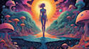 draw surreal psychedelic illustration, poster, cover album