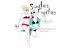 design unique girls having drinks logo
