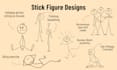 design stickman and stick figure scene illustrations