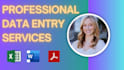do data entry, web research, excel, admin support work,email, copy paste