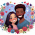 couple into lovely cartoon portrait