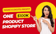 create high generating one product shopify store