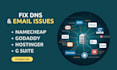 fix namecheap godaddy hostinger email and dns issues domain transfer g suite