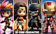 do 3d chibi character modeling, cute 3d cartoon character animation, chibi model