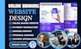 design hot custom online banking website with payment method and booking system