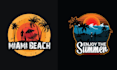 create t shirt summer beach logo