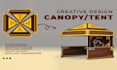 design creative canopy tent, table cover and flag