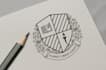 design family crest, coat of arms, heraldic, school badge and vintage logo