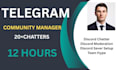 web3 hyper moderator discord chatter mod with 20 chatters in crypto project
