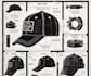 create complete cap tech pack flat sketch with fabric, trims, and details