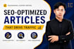 write blog post, SEO optimized and website content articles