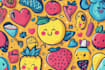 create cute doodle art pattern illustrations