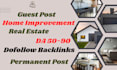 do guest post home improvement real estate high da websites