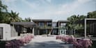 modernize 3d interior, exterior villa house,cgi rendering,modern facade, balcony