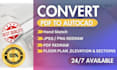 convert your hand sketch or jpeg image into cad drawings