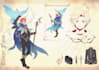 create an anime style character concept art sheet
