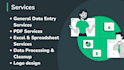 provide data entry PDF conversion,logo services and content and academic writing
