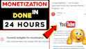 complete your youtube channel monetization requirements fast