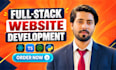 develop a custom website as full stack web developer front end and backend