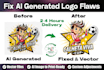 fix ai generated logo flaws and convert to vector quickly