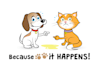 design cute cat and dog mascots logo