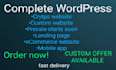 create landing page, design crypto, currier and custom website