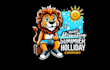 do lion summer holiday character mascot logo design