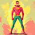 draw black and white comic superhero character line art