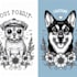 draw custom pet portrait in line art vector illustration