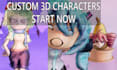 create custom stylized 3d characters for games and animation