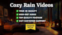 make cozy rain ambient video with natural sound,relaxing rain video